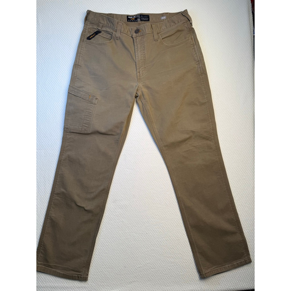 Men's Ariat Rebar M4 Relaxed Straight Brown Cargo Pants Waist 34 - Picture 1 of 10